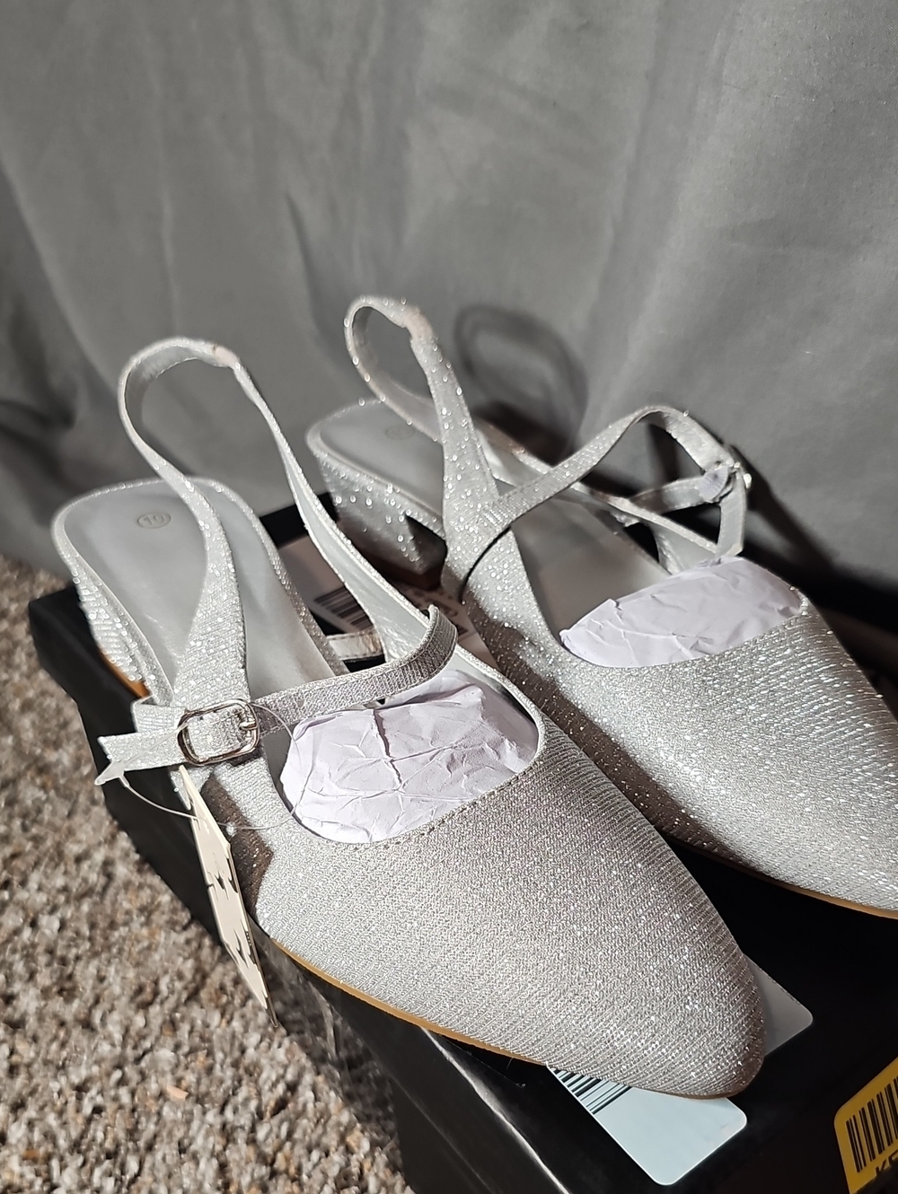 Silver NWT Sparkle Slingback Heels in Silver for Women